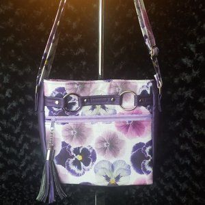 Purple Pansy Crossbody